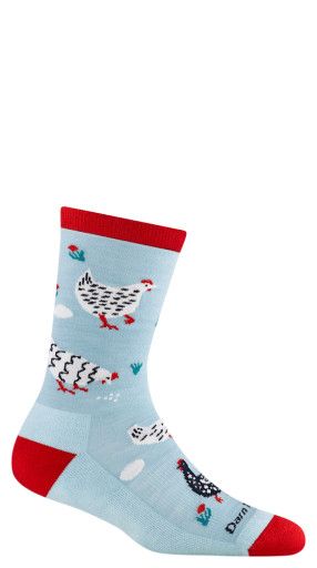 Ws Mother Clucker Crew Lightweight Lifestyle Socks, Color: Skylight, Size: L