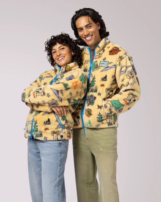 yogi bear x parks project shearling jacket