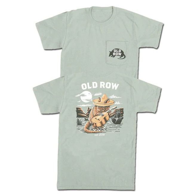 Armadillo Guitar Pocket Tee, Color: Ivory, Size: S