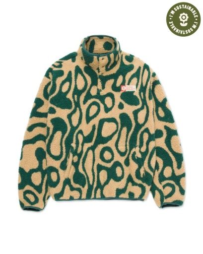 yellowstone geysers high pile fleece, Color: green, Size: Small