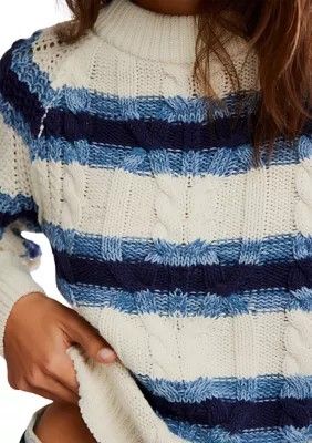 Frankie Cable Striped Pullover