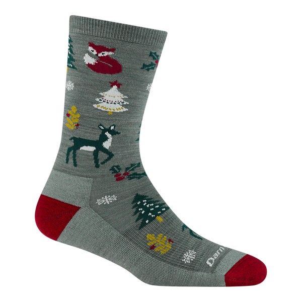Womens Yuletide Wild Crew Lightweight Lifestyle Socks, Color: Balsam, Size: S