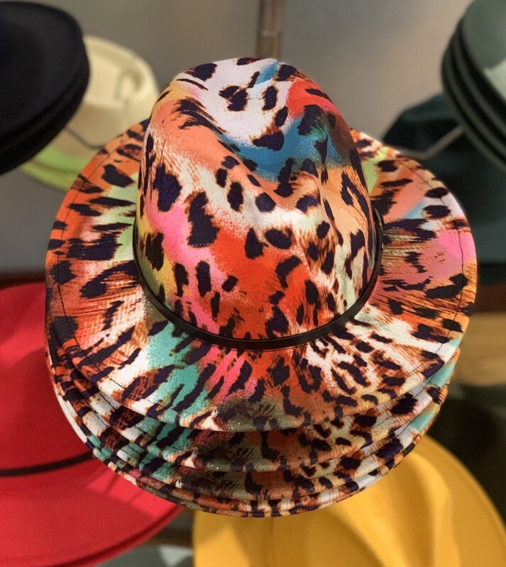 Multicolor Leopard Fedora Hat