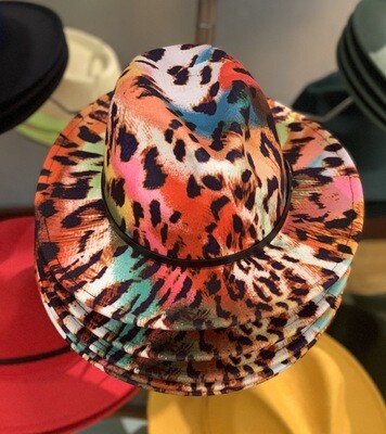 Multicolor Leopard Fedora Hat