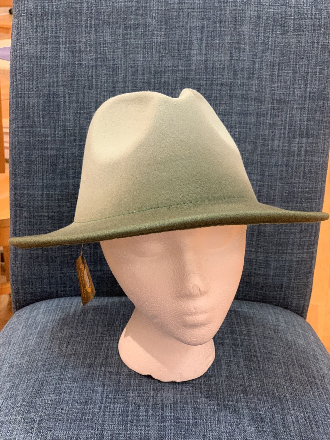 Sage and Olive Green Fedora Hat