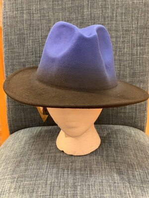 Blue and Black Fedora Hat