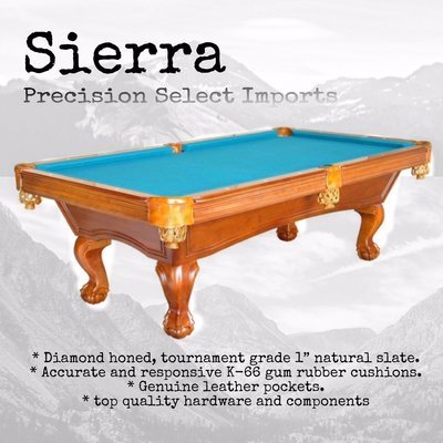 Sierra - Pool Tables (Available in Storefront)