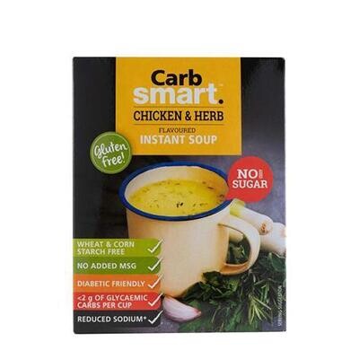 Carbsmart soup. Chicken &amp; herb  flavor (4 in a box)