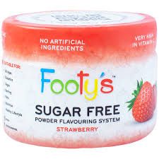 footys sugar free powder. strawberry flavor