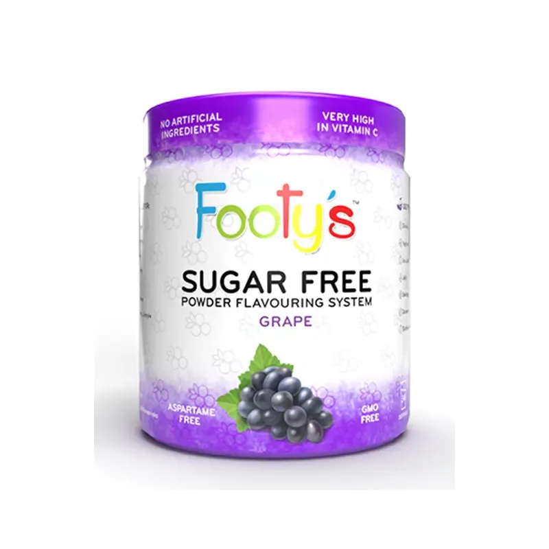 footys sugar free powder. grape flavor