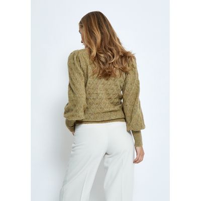 PCKate Puff Sleeve Pullover - Gray Green Melange