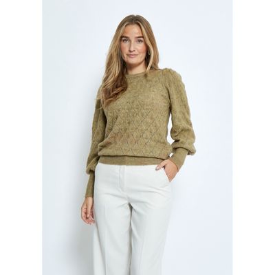 PCKate Puff Sleeve Pullover - Gray Green Melange