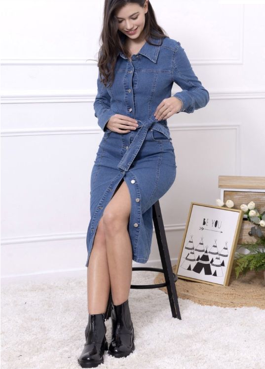 Denim dress - jeans blue