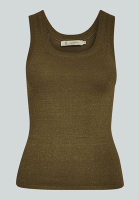 PC Remi U-Neck Knit Tank Top - Kangaroo Brown