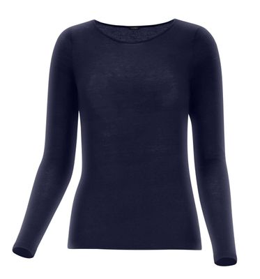 Perfect Line Cashmere T-Shirt Long Sleeve - Blue