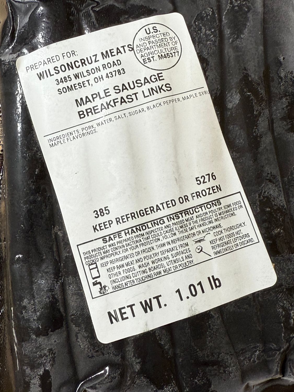 Maple Sausage Breakfast Links (Pork)