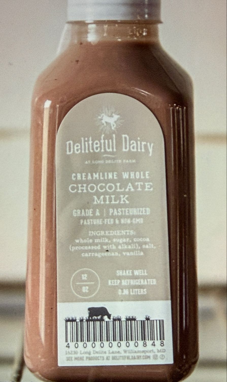 A2A2 Cream Line Chocolate Whole Milk Half Gallon
