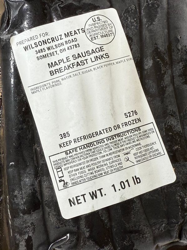 Maple Sausage Breakfast Links (Pork)
