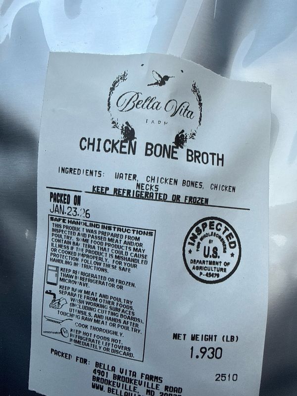 Bone Broth (from Pasture Raised Chicken)
