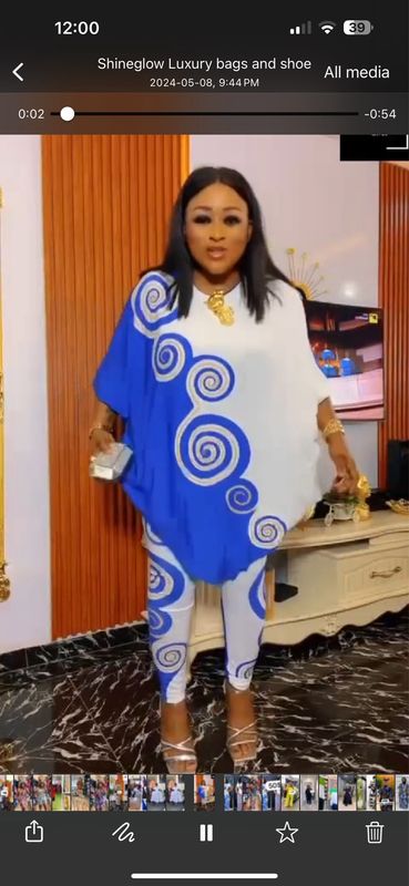 Blue Fabric Top And Pants (runs Big