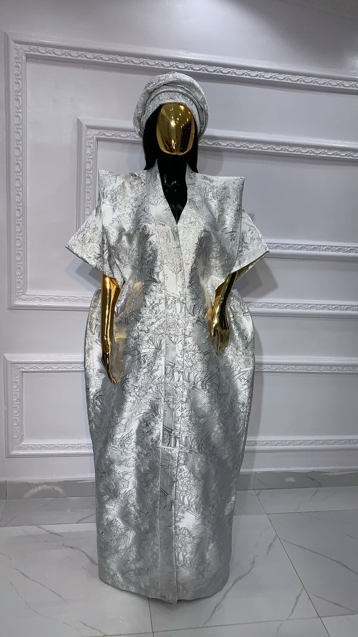 White Brocade Damaski Ready To Wear