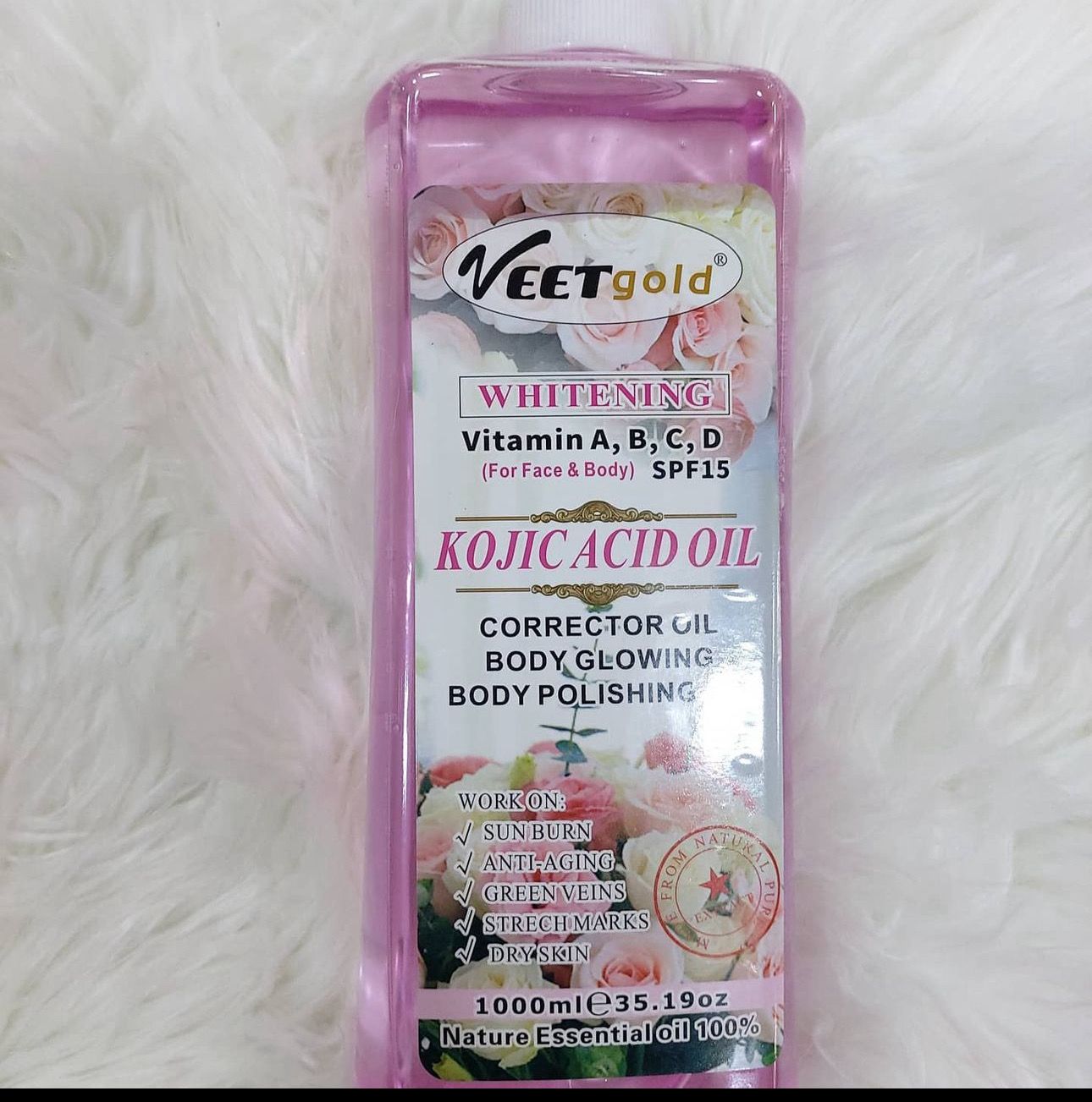 Veetgold Whitening Vitamin A,B,C,D For Face &amp; Body SPF15 Kojic Acid Oil
