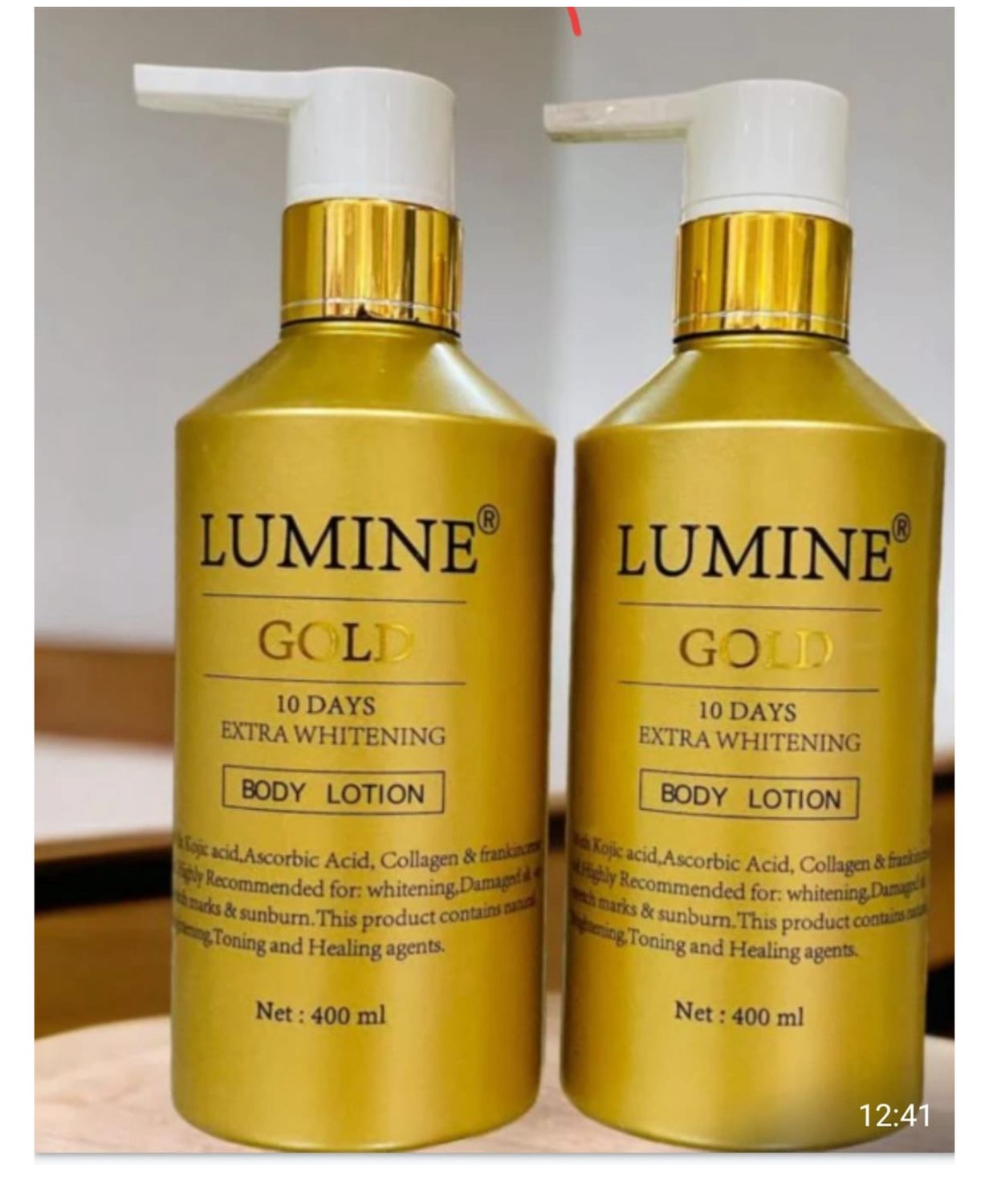 Lumine Gold Extra 3 In 1 Body And Face Lotion (one Bottle