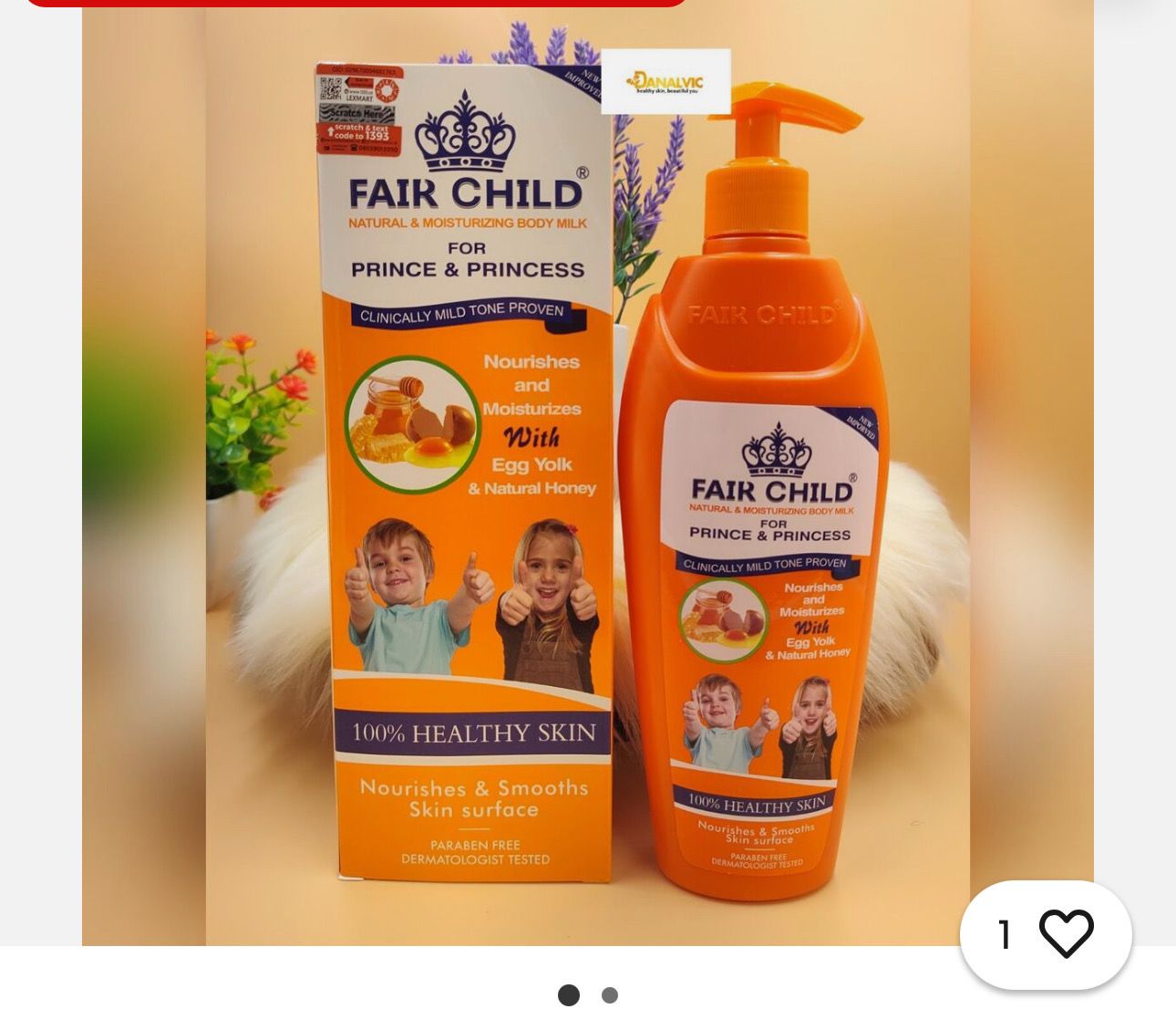 Fair child natural skin tone with egg yolk+ honey body lotion x1 nourishes