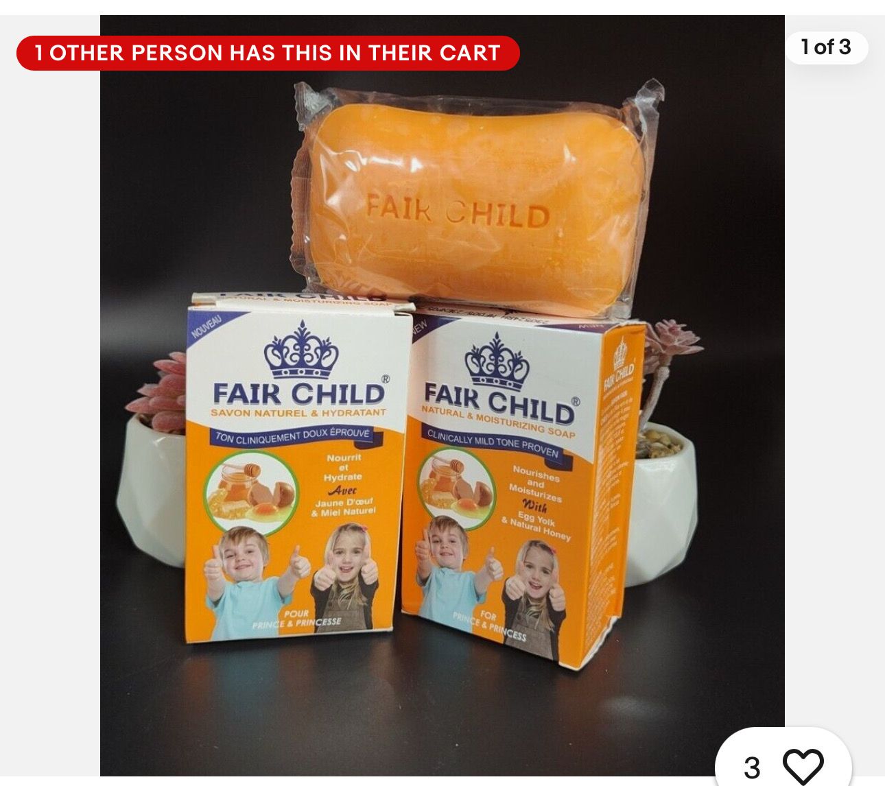 X2 Fair child natural skin tone with Egg Yolk&amp; Natural Honey&amp; body soap for Kids 2 Pcs