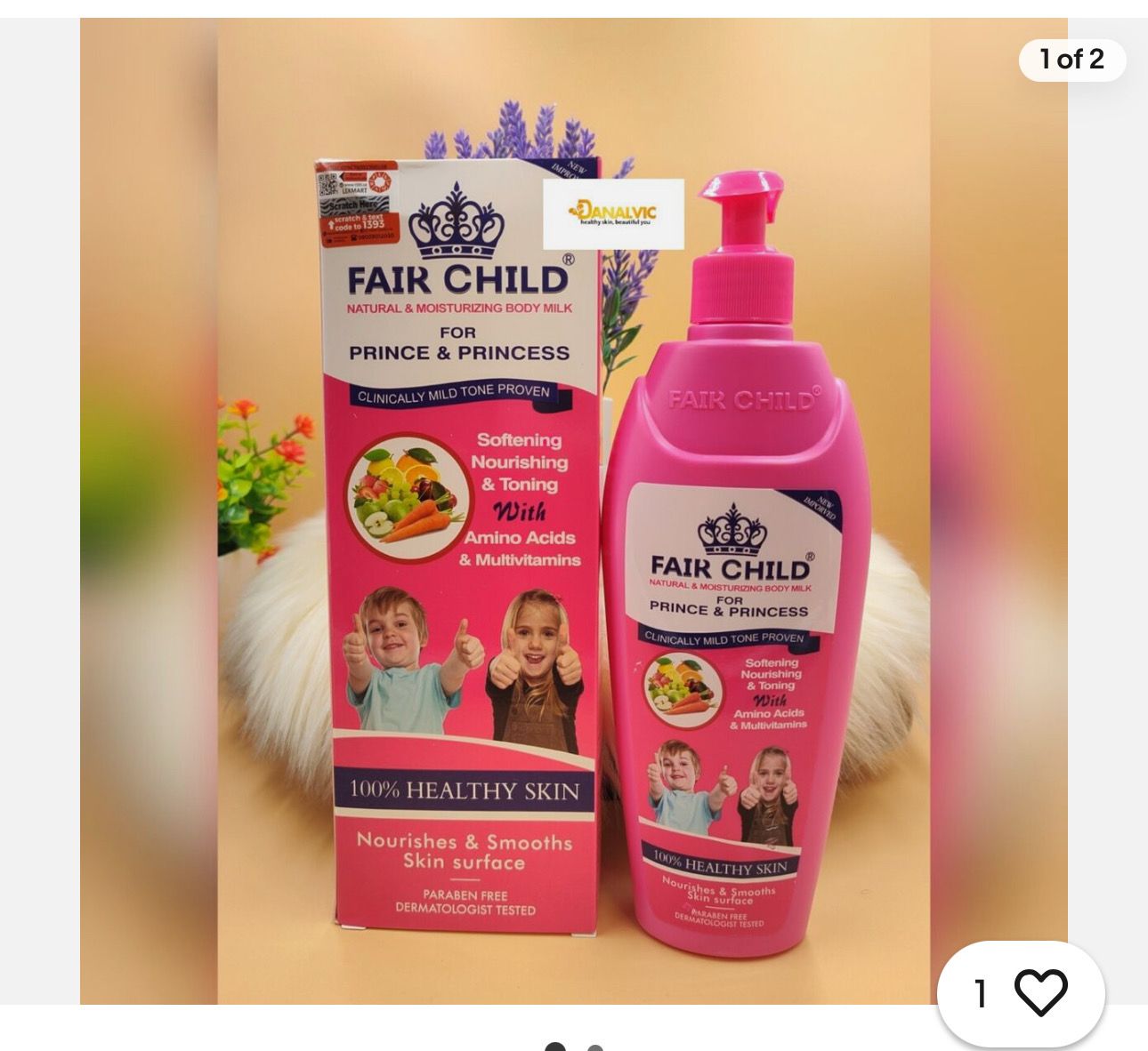 Fair child natural skin tone with amino &amp; vitamin body lotion Kids &amp; teens
