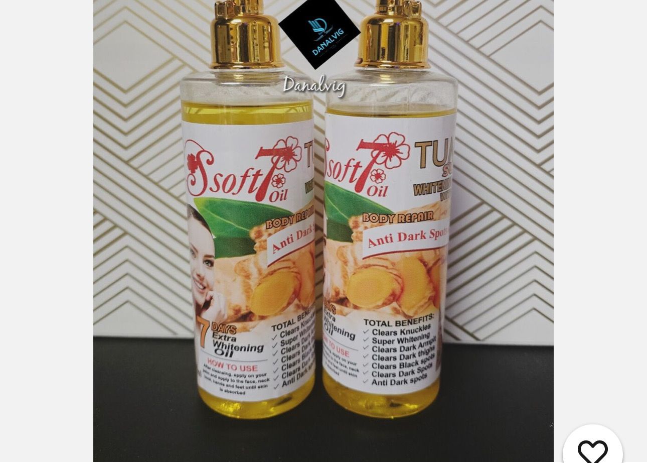 X 1 Soft 7 Tumeric Whitening &amp; Glowing Oil With Honey. Body Repair. 250ml X 1