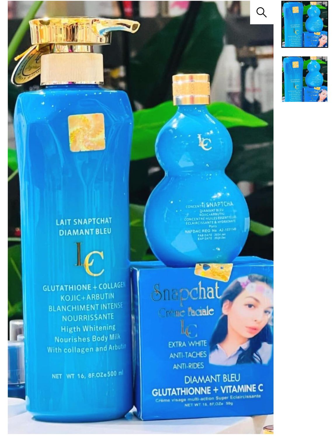 Lait Snapchat Blue Diamond + Kojic Milk Set