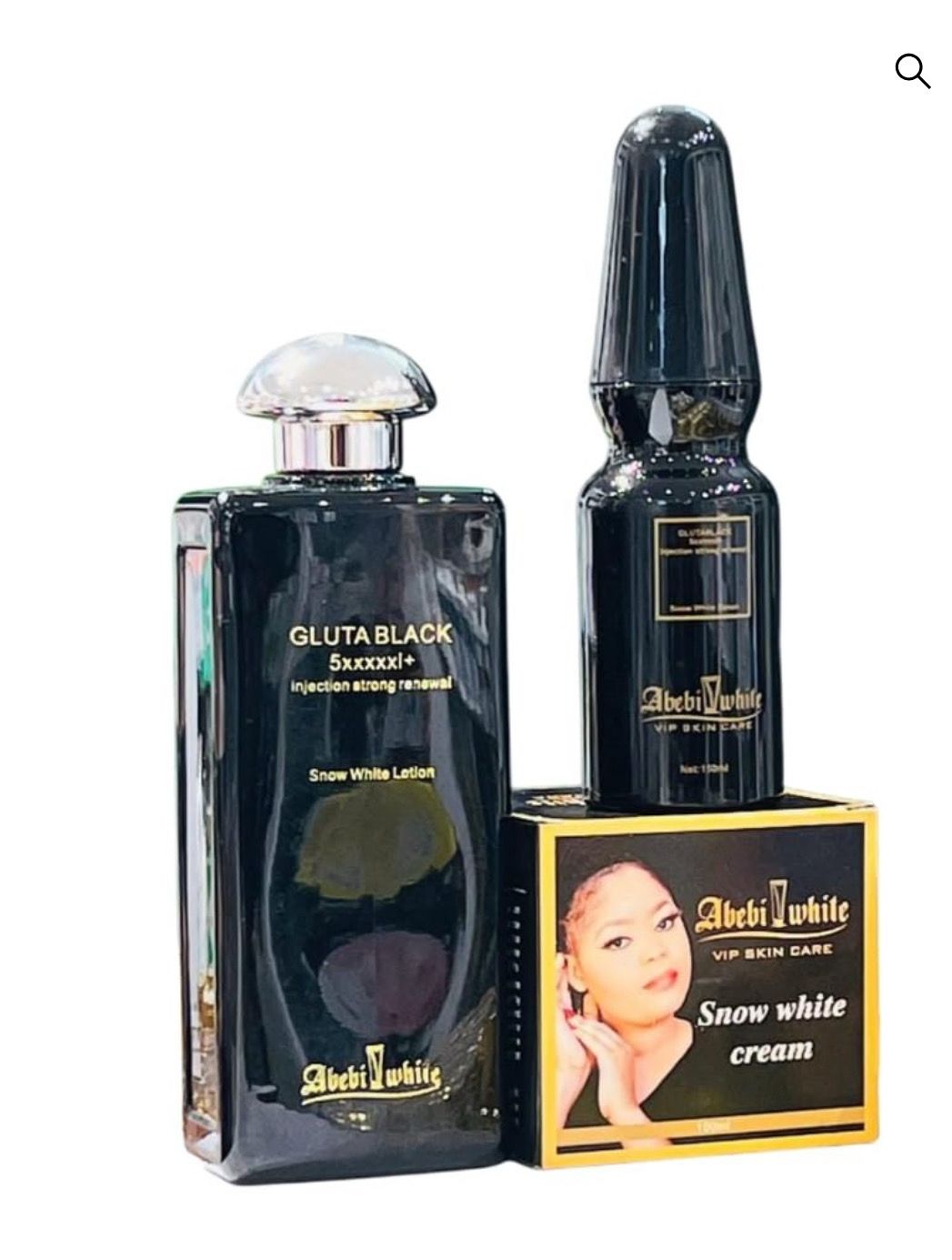 Abebi Gluta Black Milk Lotion, Serum and Face Cream 3pcs