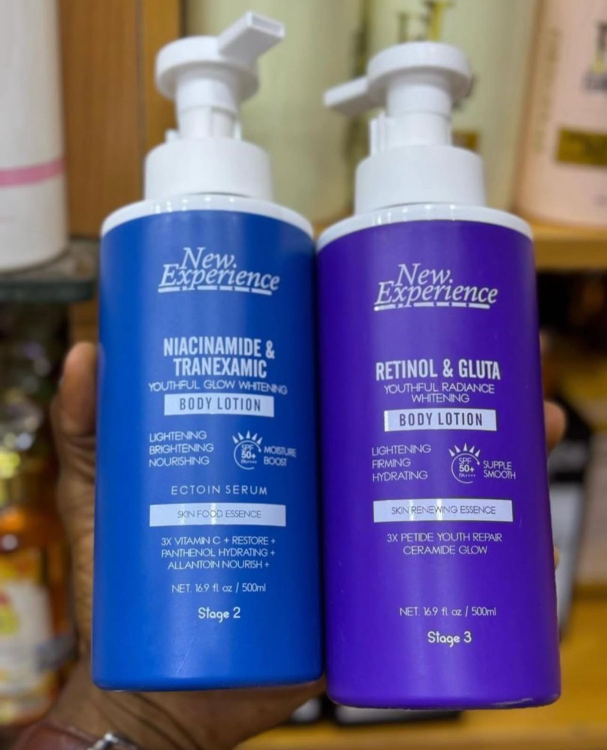 New Experience Lotion (one Blue And 1 Purple