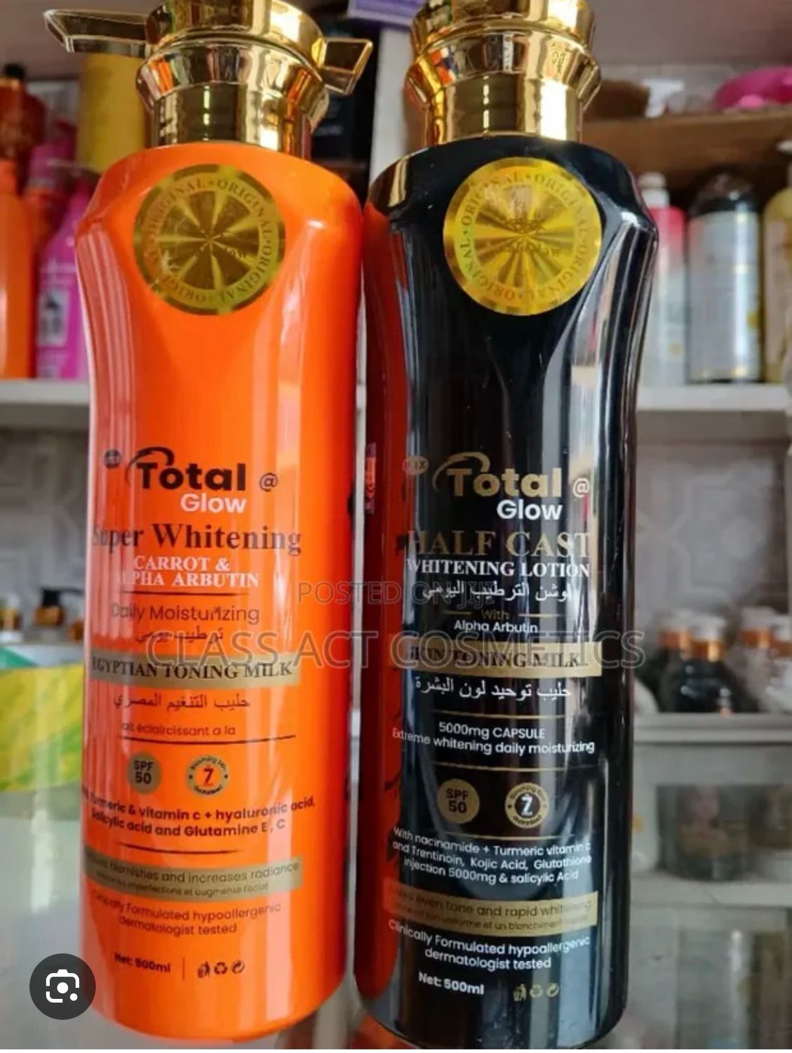 Total Glow Half Cast Lotion With Alpha Arbutin 500ml (please Indicate The Colour You Want)