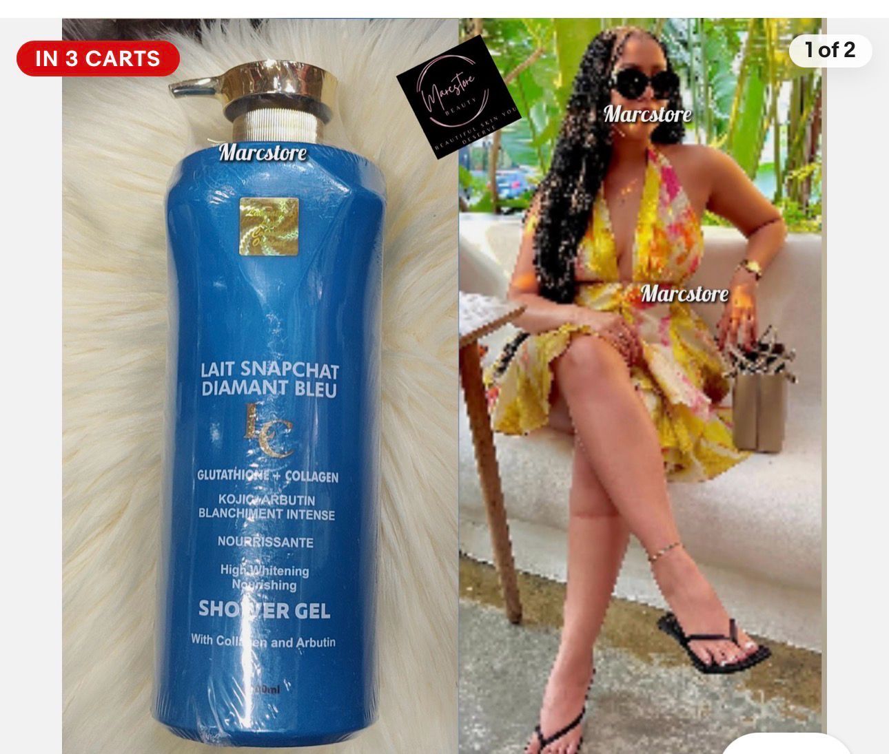 Lait snaptchat Diamond blue Glutathion &amp; Collagen Shower Gel 1000ml Body Wash 👌
