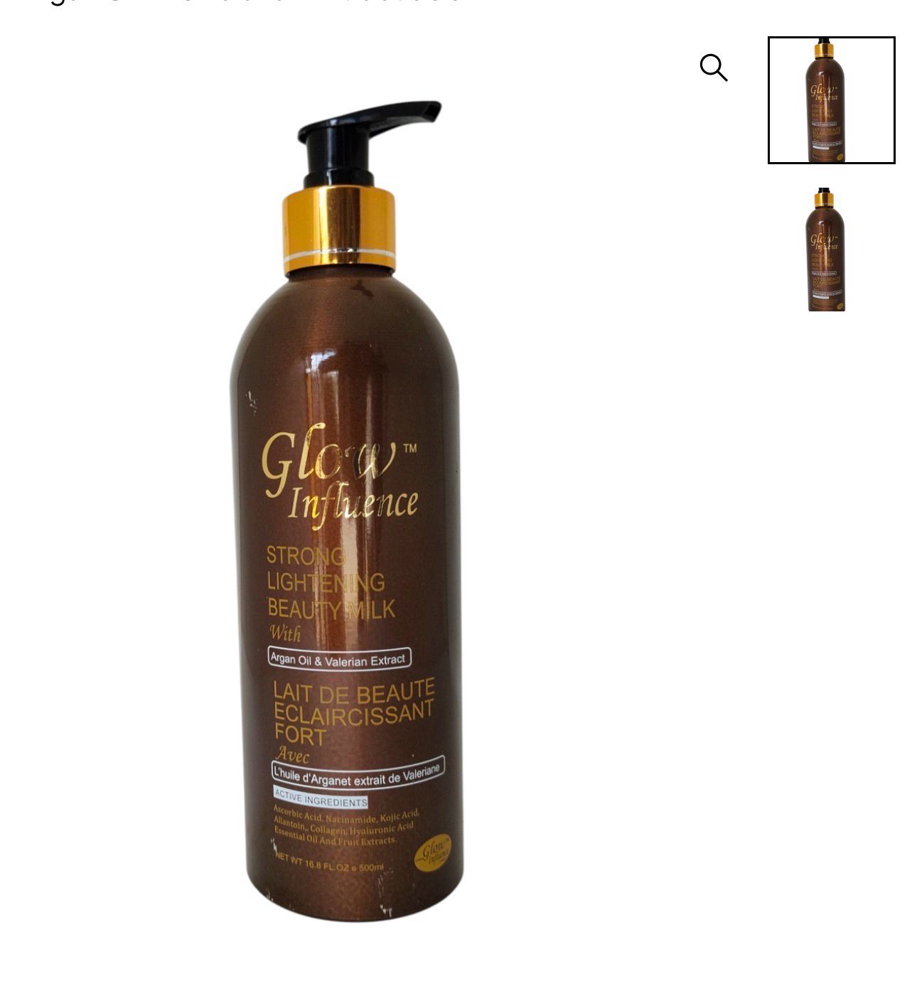Glow Influence Lightening Milk With Argan Oil And Valarian Extract 500ml