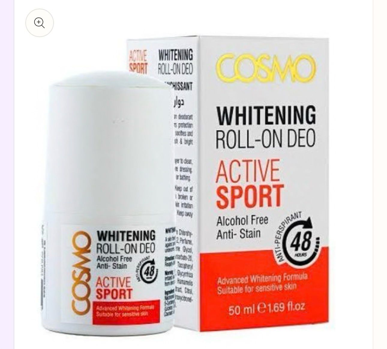 COSMO ACTIVE SPORT WHITENING UNDERARM ROLL-ON DEO