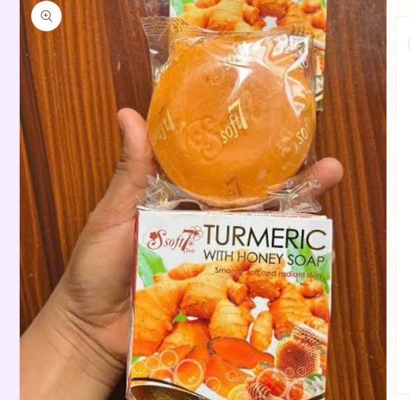 SOFT 7 TURMERIC WITH HONEY BAR FACE SOAP  1PCS
