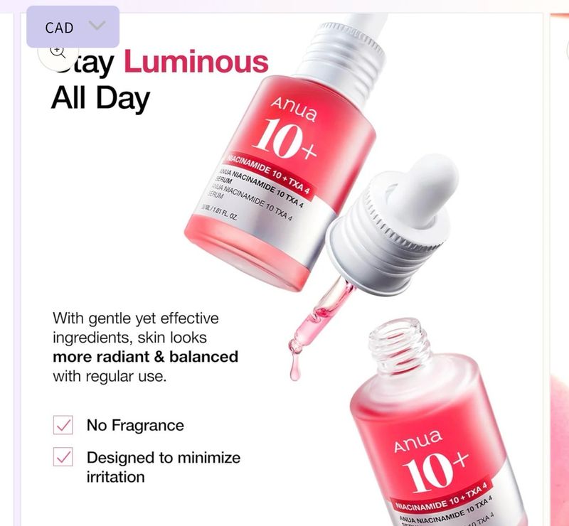 ANUA NIACINAMIDE 10% + TXA 4% DARK SPOT CORRECTING SERUM (30ML)