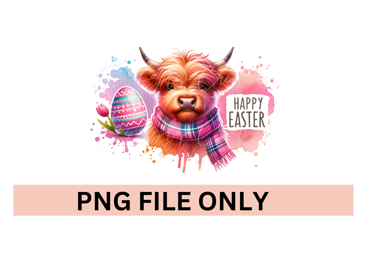 Easter Highland Cow Png File