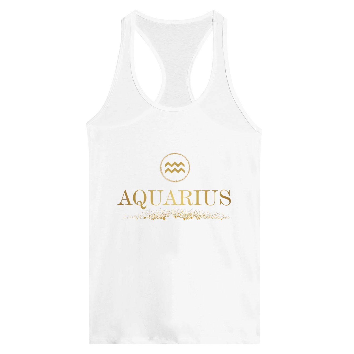 Aquarius Glitter Design Racerback Tank Top