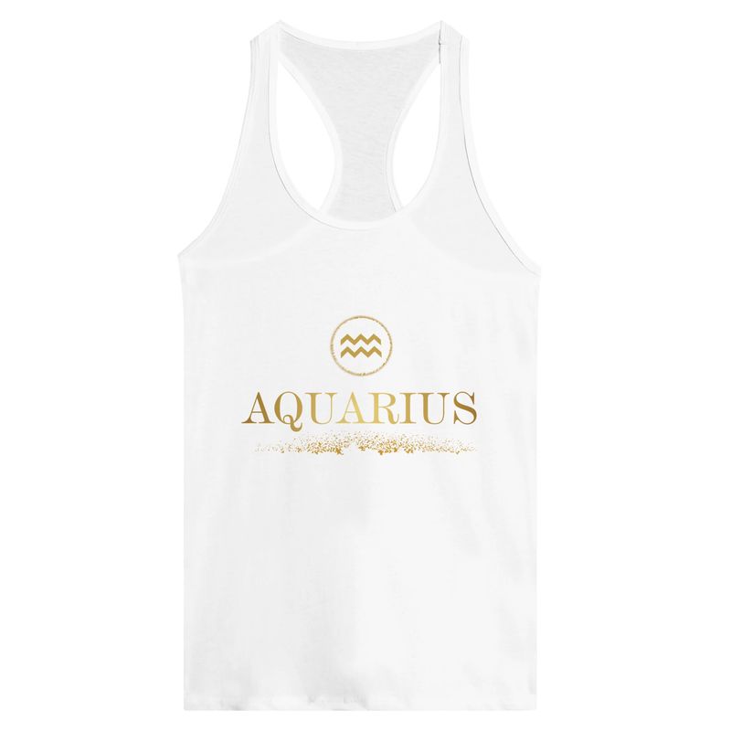 Aquarius Glitter Design Racerback Tank Top