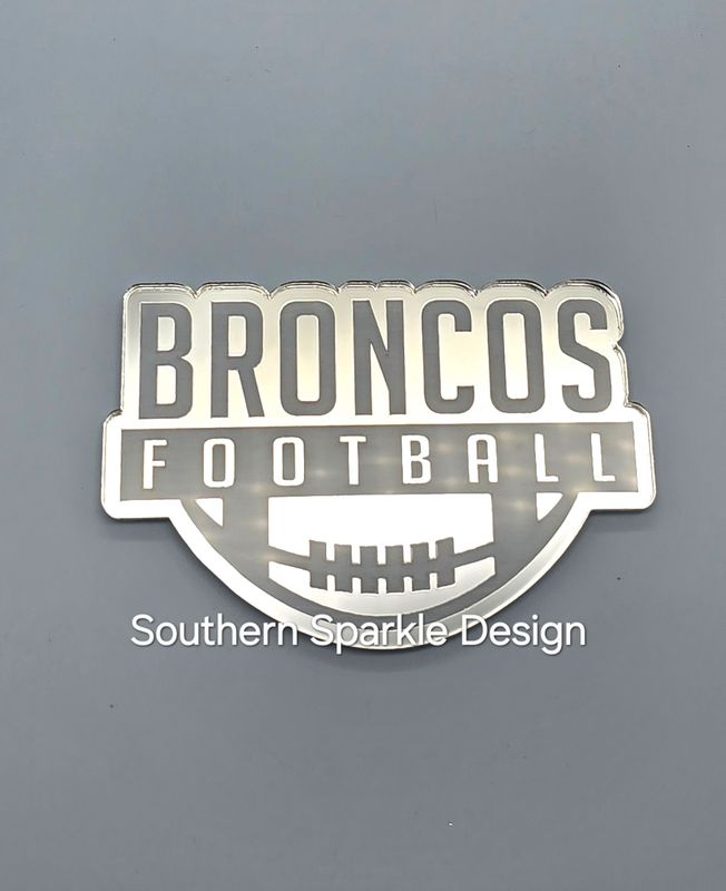 Broncos football with ball on bottom