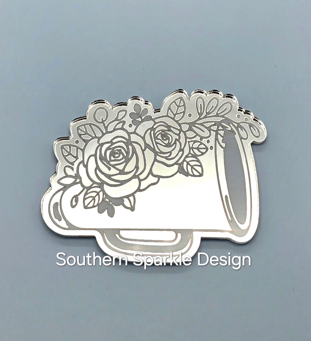 Cheer megaphone with flowers