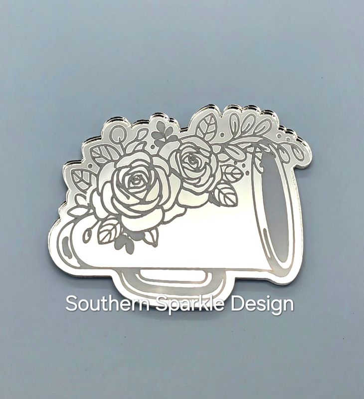 Cheer megaphone with flowers