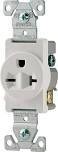 Eaton 1876W-BOX White Single Receptacle, 20A 250V
