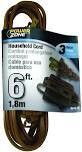 PowerZone OR670606 Brown Extension Cord, 16/2X6Ft