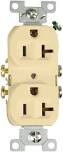 Eaton CR20V Ivory Commercial Duplex Receptacle, 20A 120V