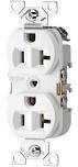 Eaton CR20W White Commercial Duplex Receptacle, 20A 120V